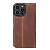 Magic Magnetic Detachable Leather Wallet Case with RFID for iPhone 15 Pro (6.1") - BROWN