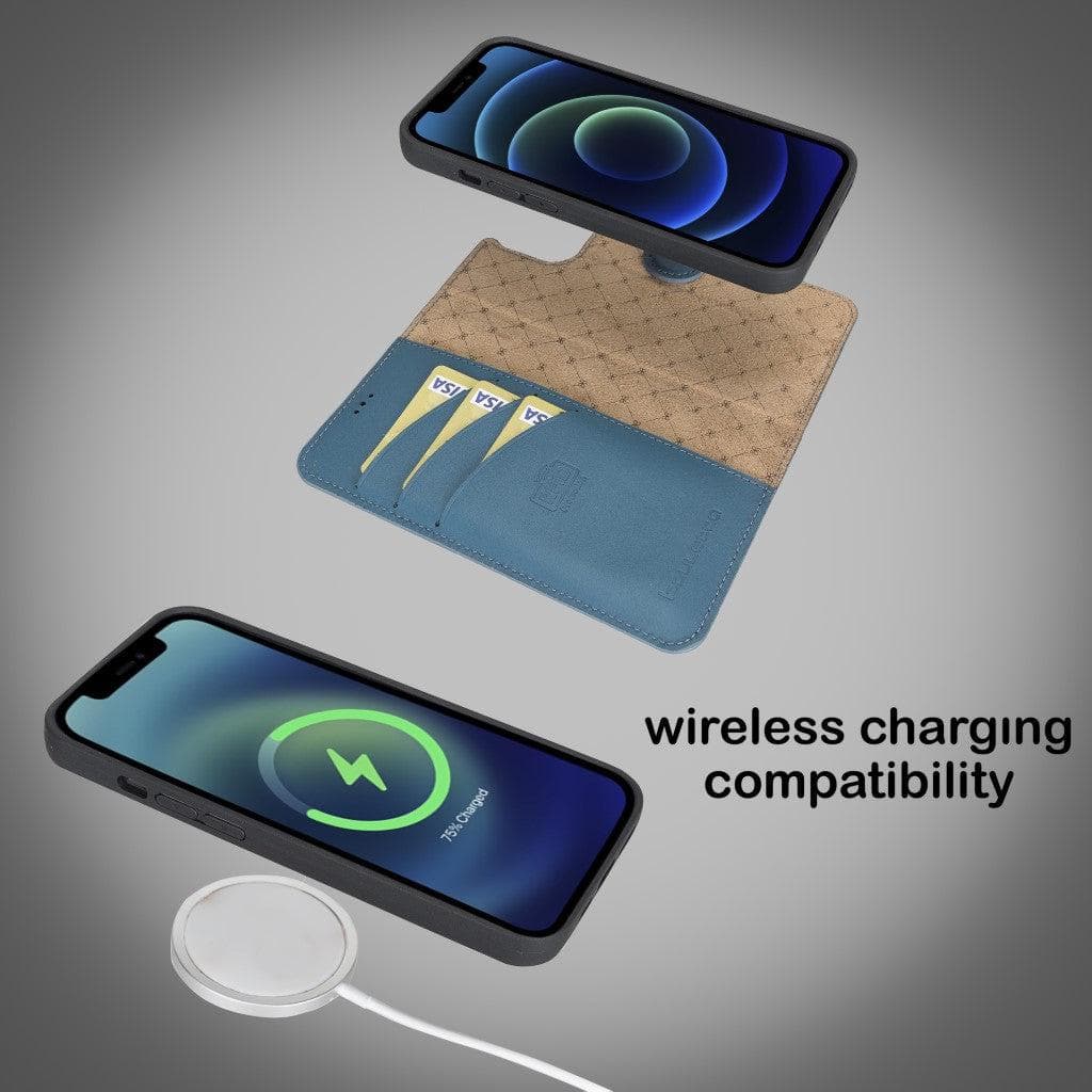 Magic iPhone 13 Pro Max Çıkarılabilir Hakiki Deri Cüzdan Kılıf
