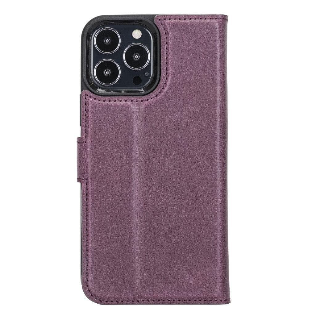 Magic iPhone 13 Pro Max Çıkarılabilir Hakiki Deri Cüzdan Kılıf