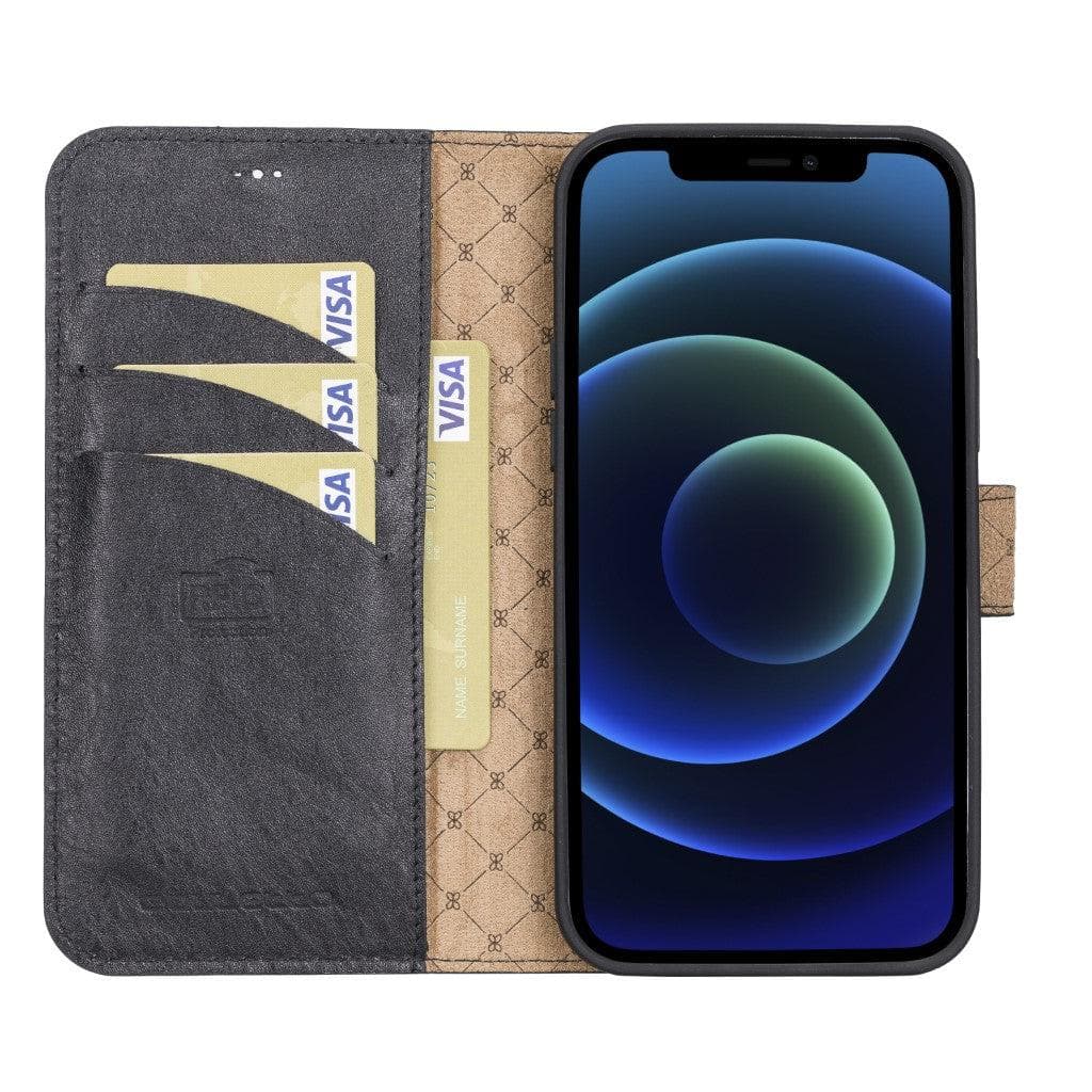 Magic iPhone 13 Pro Max Çıkarılabilir Hakiki Deri Cüzdan Kılıf