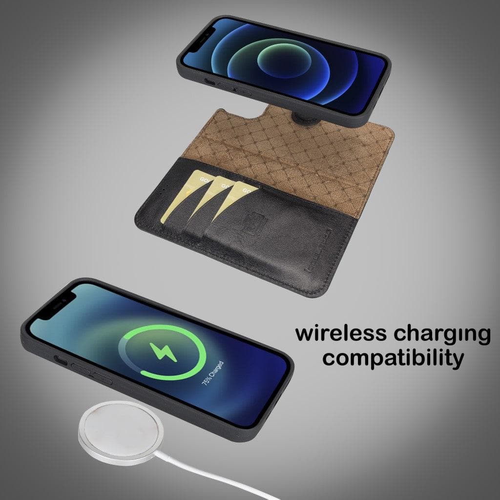 Magic iPhone 13 Mini Detachable Genuine Leather Wallet Case
