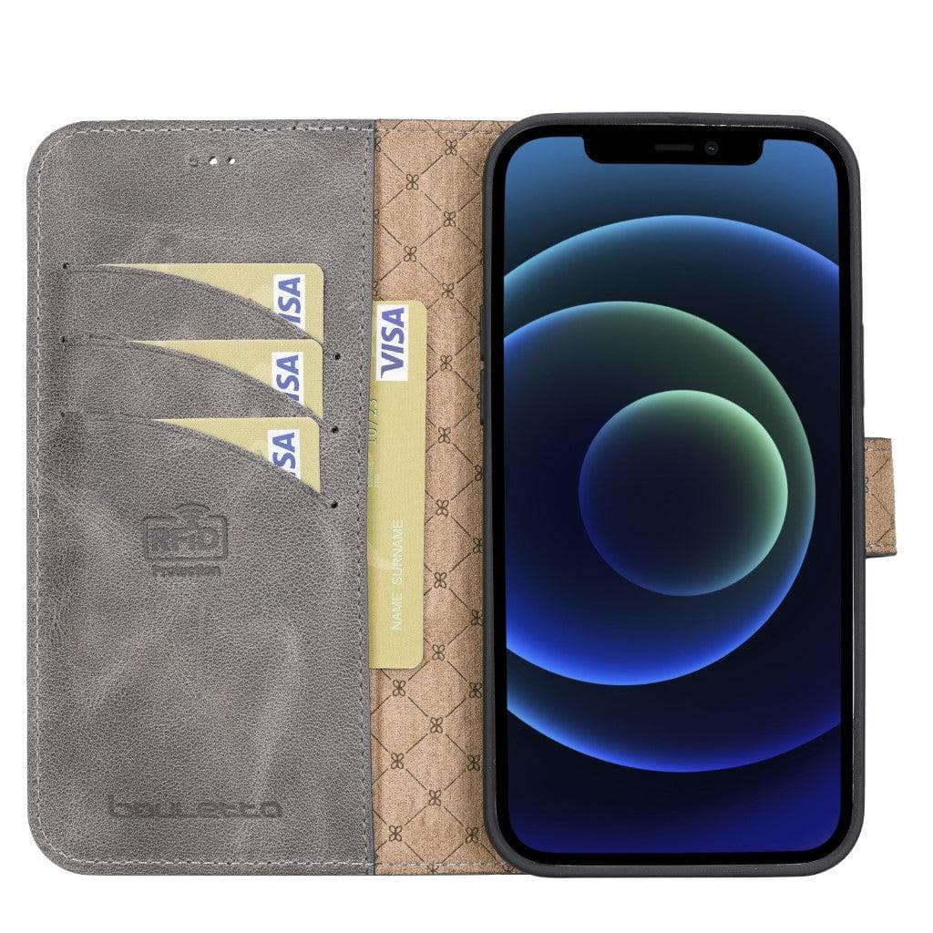 Magic iPhone 13 Pro Max Çıkarılabilir Hakiki Deri Cüzdan Kılıf