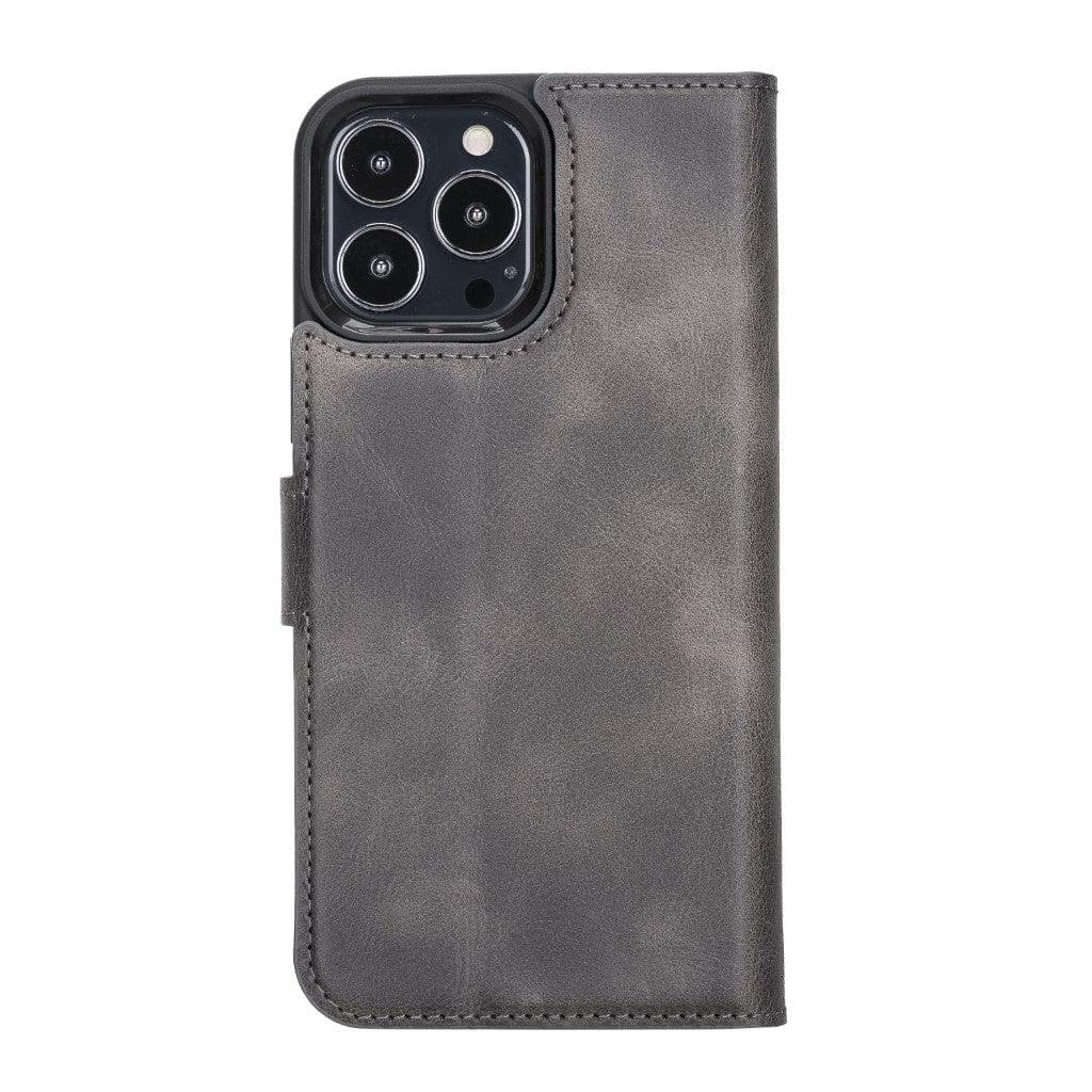 Magic iPhone 13 Pro Max Çıkarılabilir Hakiki Deri Cüzdan Kılıf