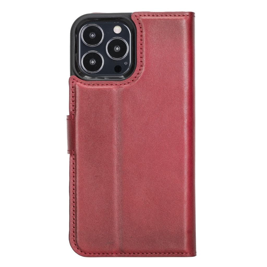 Magic iPhone 13 Pro Max Çıkarılabilir Hakiki Deri Cüzdan Kılıf