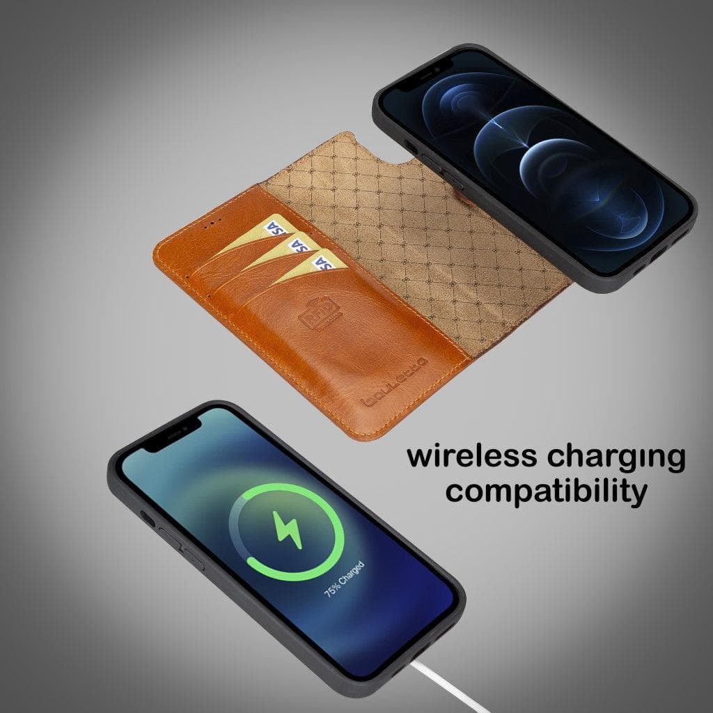 Magic iPhone 13 Pro Max Çıkarılabilir Hakiki Deri Cüzdan Kılıf