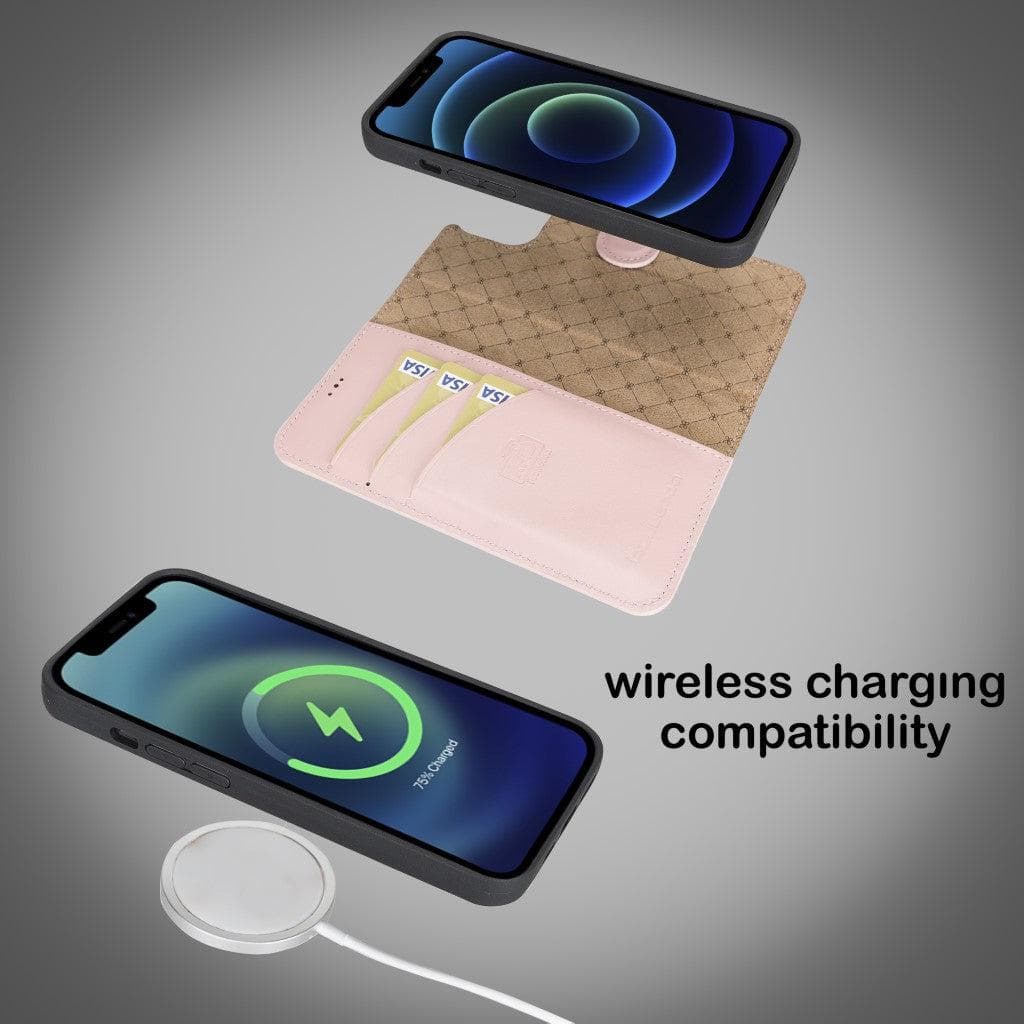 Magic iPhone 13 Pro Max Çıkarılabilir Hakiki Deri Cüzdan Kılıf