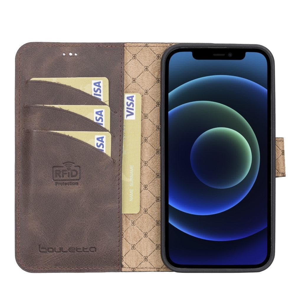 Magic iPhone 13 Pro Max Çıkarılabilir Hakiki Deri Cüzdan Kılıf