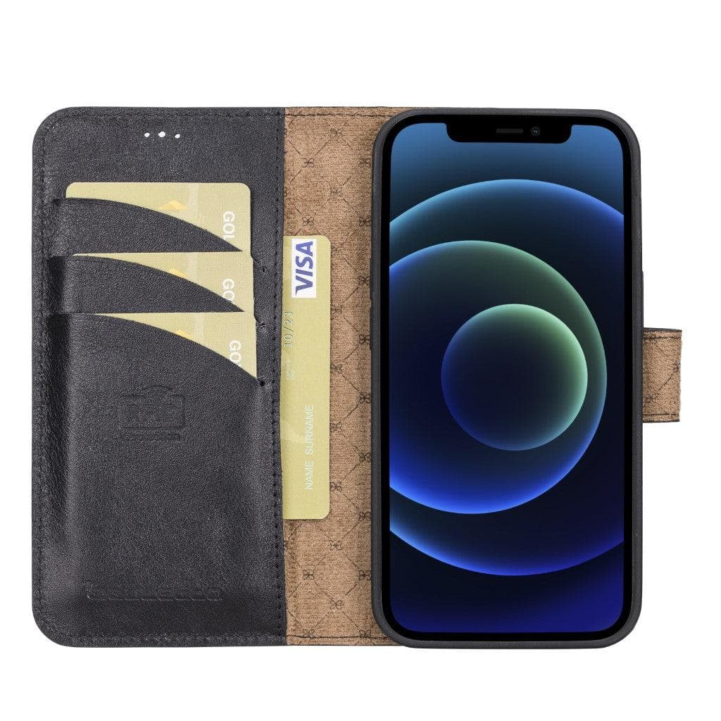 Magic iPhone 13 Pro Max Çıkarılabilir Hakiki Deri Cüzdan Kılıf