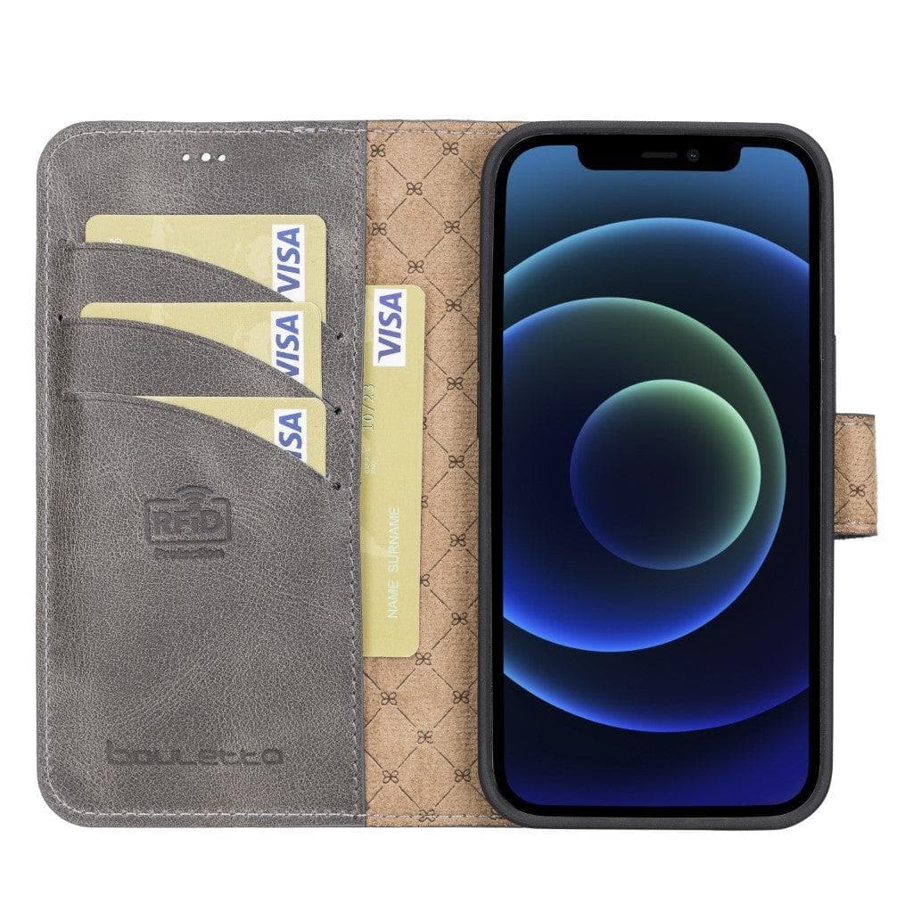 Magic iPhone 13 Pro Max Çıkarılabilir Hakiki Deri Cüzdan Kılıf