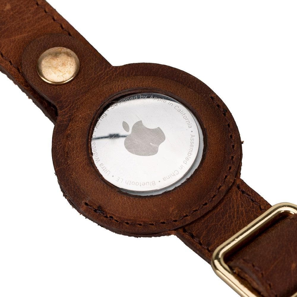 Pet Leather Collar with Apple AirTag Slot