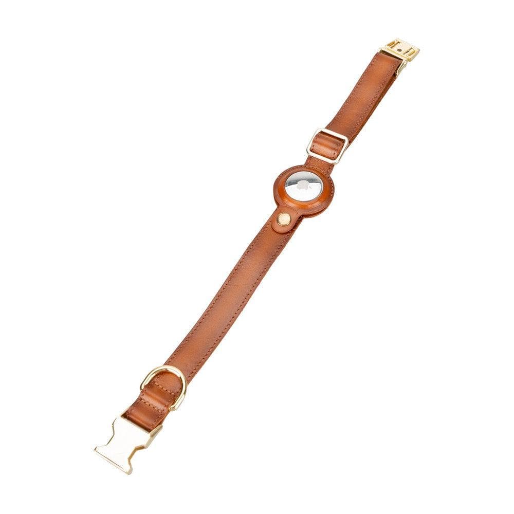 Pet Leather Collar with Apple AirTag Slot