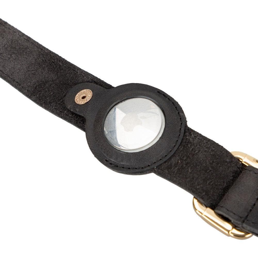 Pet Leather Collar with Apple AirTag Slot