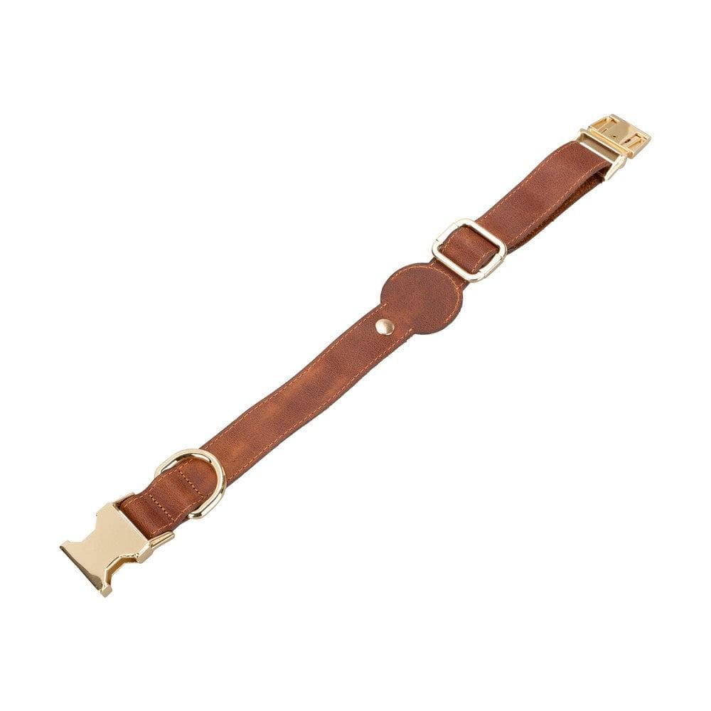 Pet Leather Collar with Apple AirTag Slot