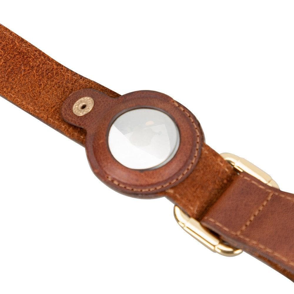 Pet Leather Collar with Apple AirTag Slot