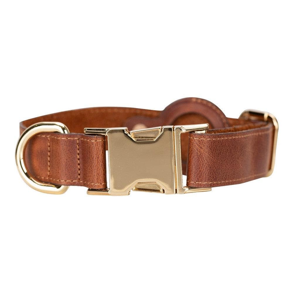 Pet Leather Collar with Apple AirTag Slot