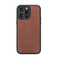 Santa Magnetic Detachable Leather Wallet Case for iPhone 15 Pro (6.1") - BROWN