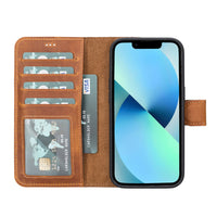 Magic Magnetic Detachable Leather Wallet Case with RFID for iPhone 15 Pro Max (6.7") - TAN