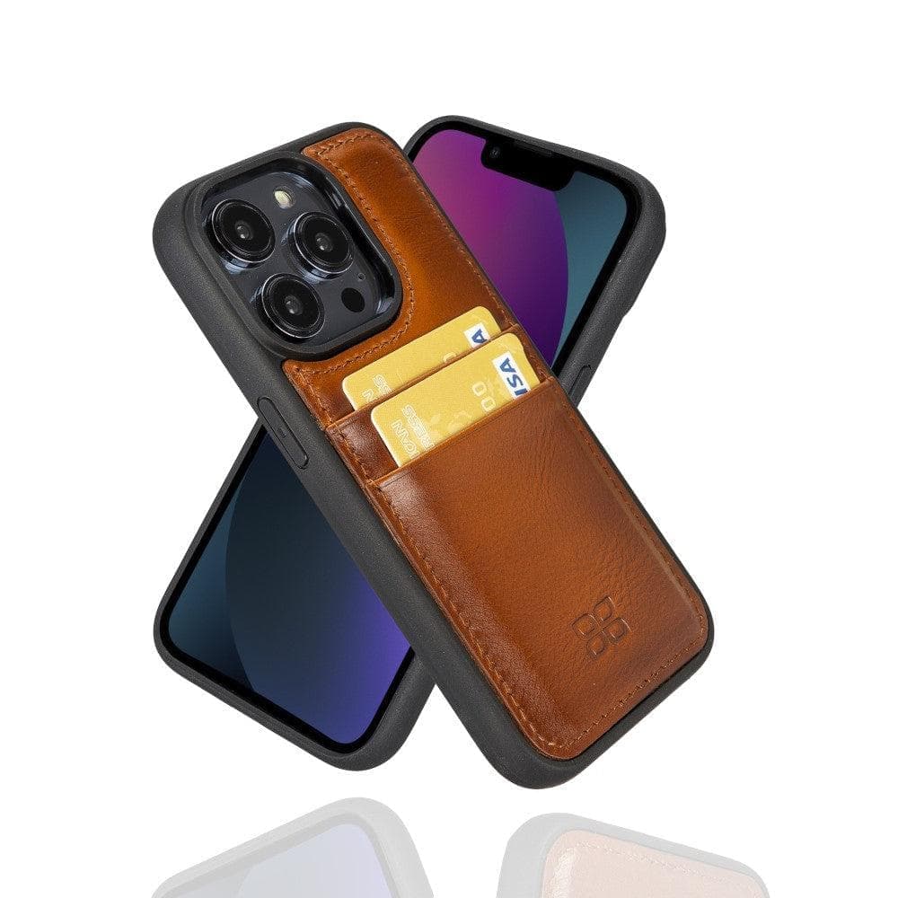 Flex Cover Genuine Leather iPhone 15 Pro Case with Card Holder