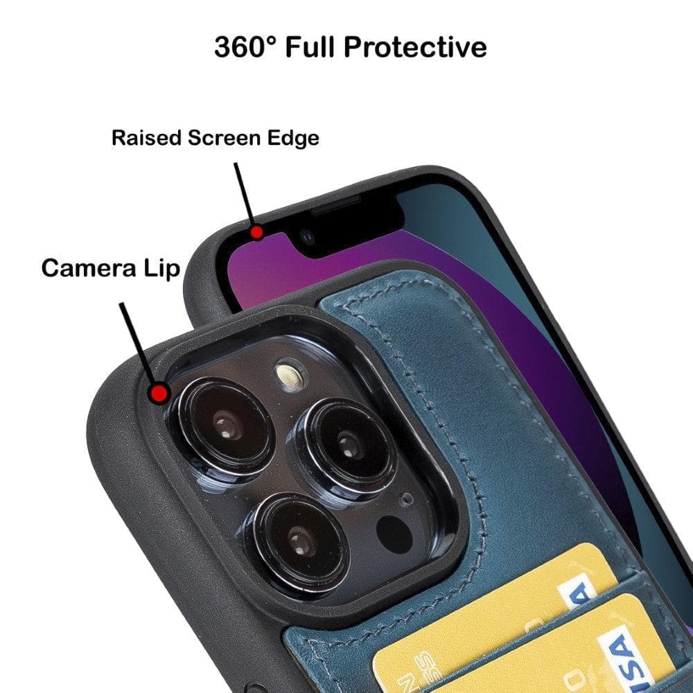 Flex Cover Genuine Leather iPhone 15 Case with Card Holder