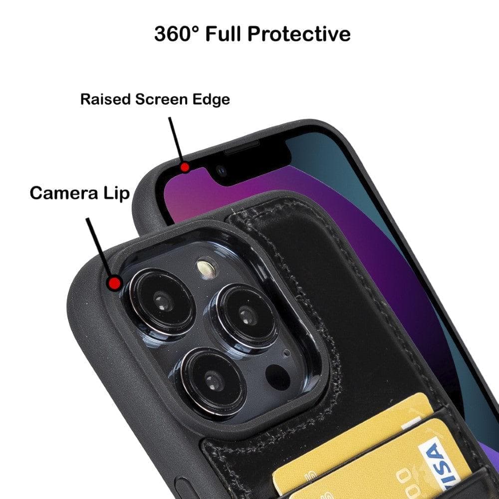 Flex Cover Genuine Leather iPhone 15 Case with Card Holder