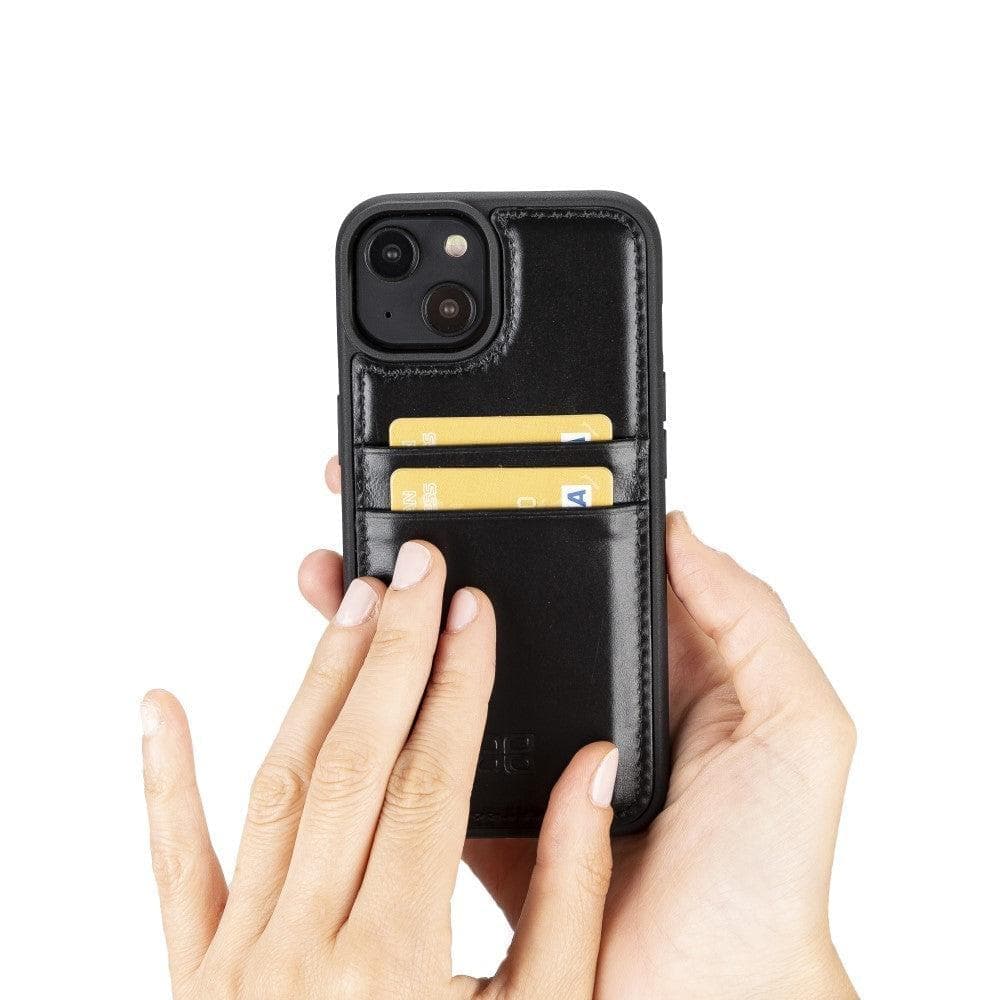 Flex Cover Genuine Leather iPhone 15 Case with Card Holder