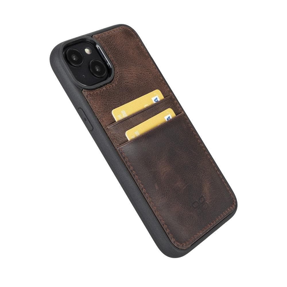 Flex Cover Genuine Leather iPhone 15 Case with Card Holder
