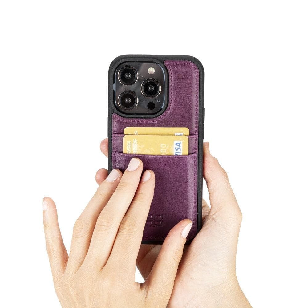 Flex Cover Genuine Leather iPhone 15 Case with Card Holder