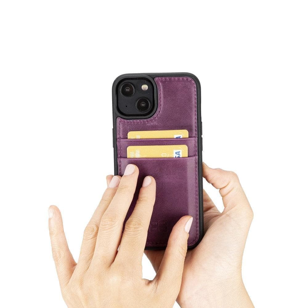 Flex Cover Genuine Leather iPhone 15 Case with Card Holder