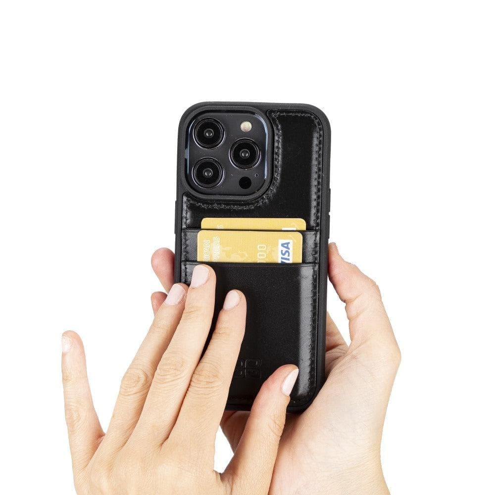 Flex Cover Genuine Leather iPhone 15 Pro Case with Card Holder