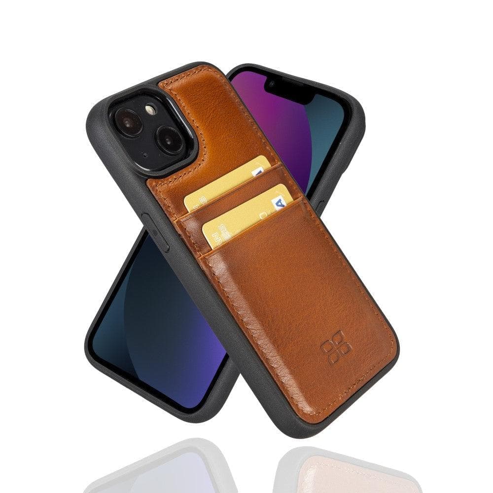 Flex Cover Genuine Leather iPhone 15 Case with Card Holder