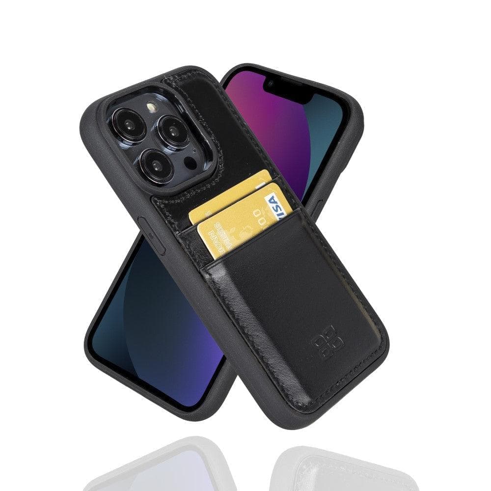 Flex Cover Genuine Leather iPhone 15 Pro Case with Card Holder