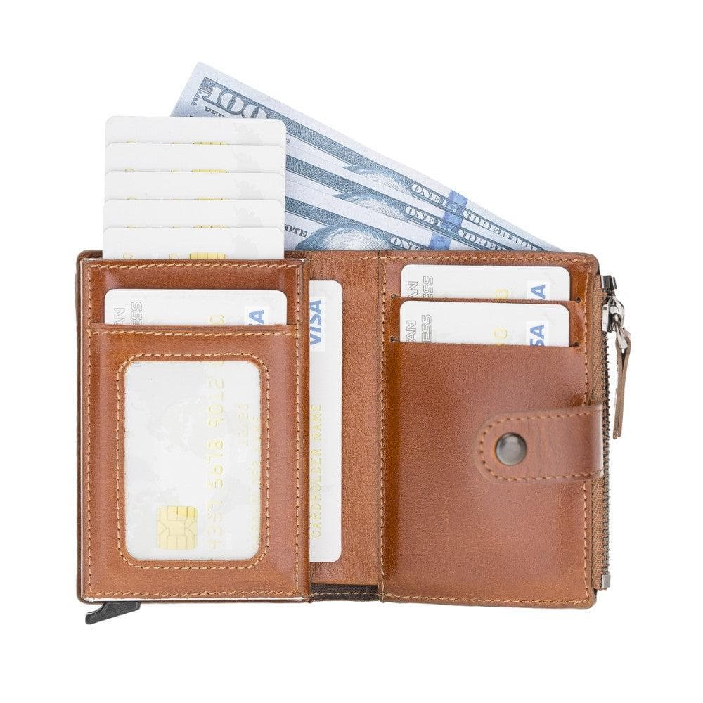 Zip Mechanical Leather Card Holder