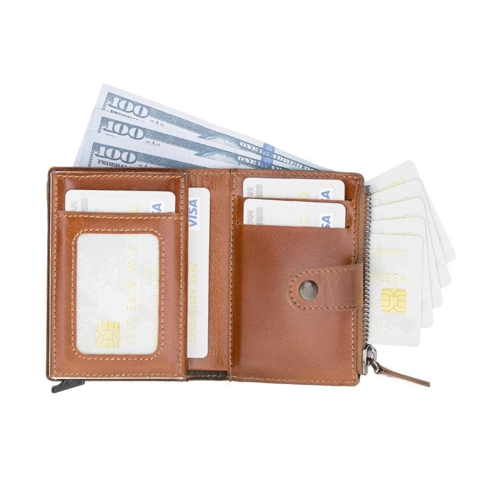 Zip Mechanical Leather Card Holder