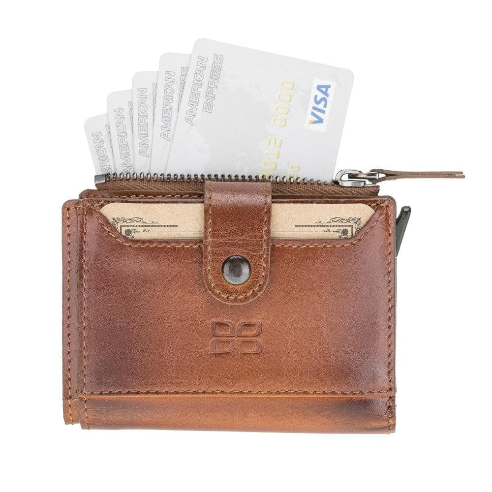 Zip Mechanical Leather Card Holder