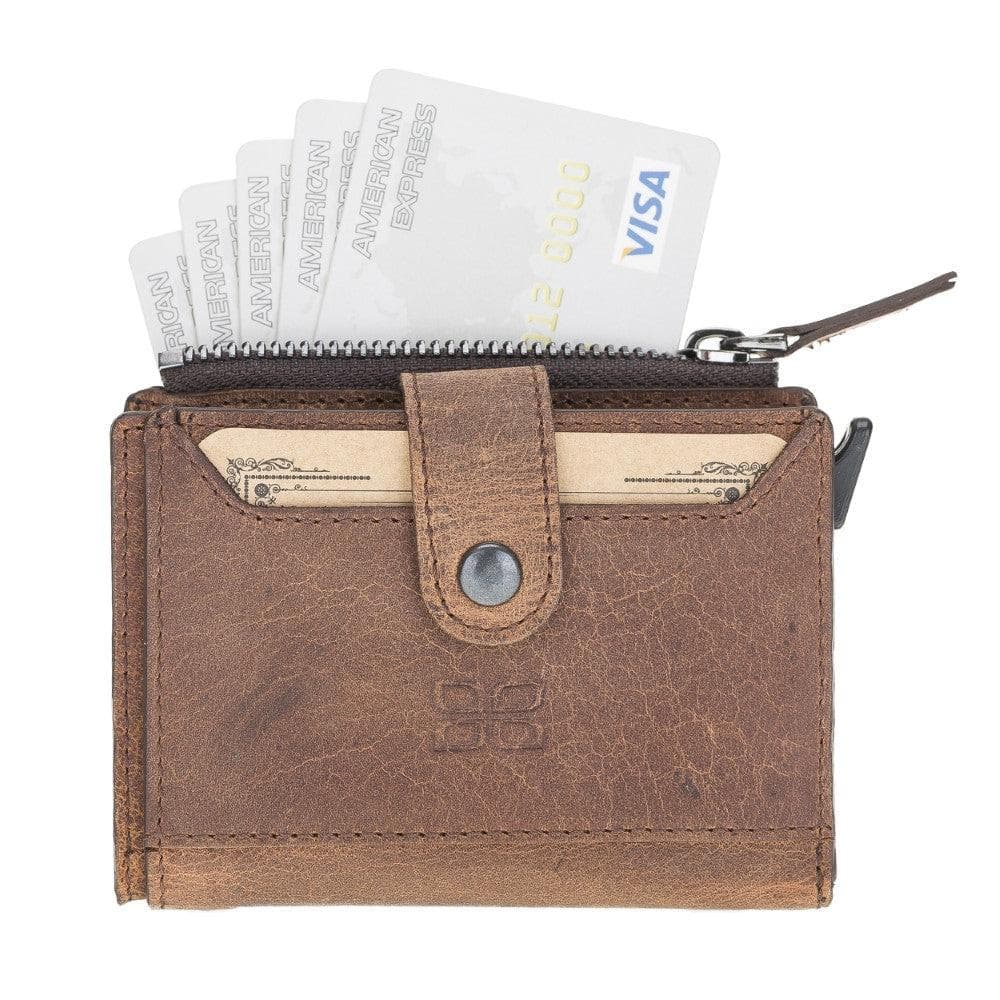 Zip Mechanical Leather Card Holder