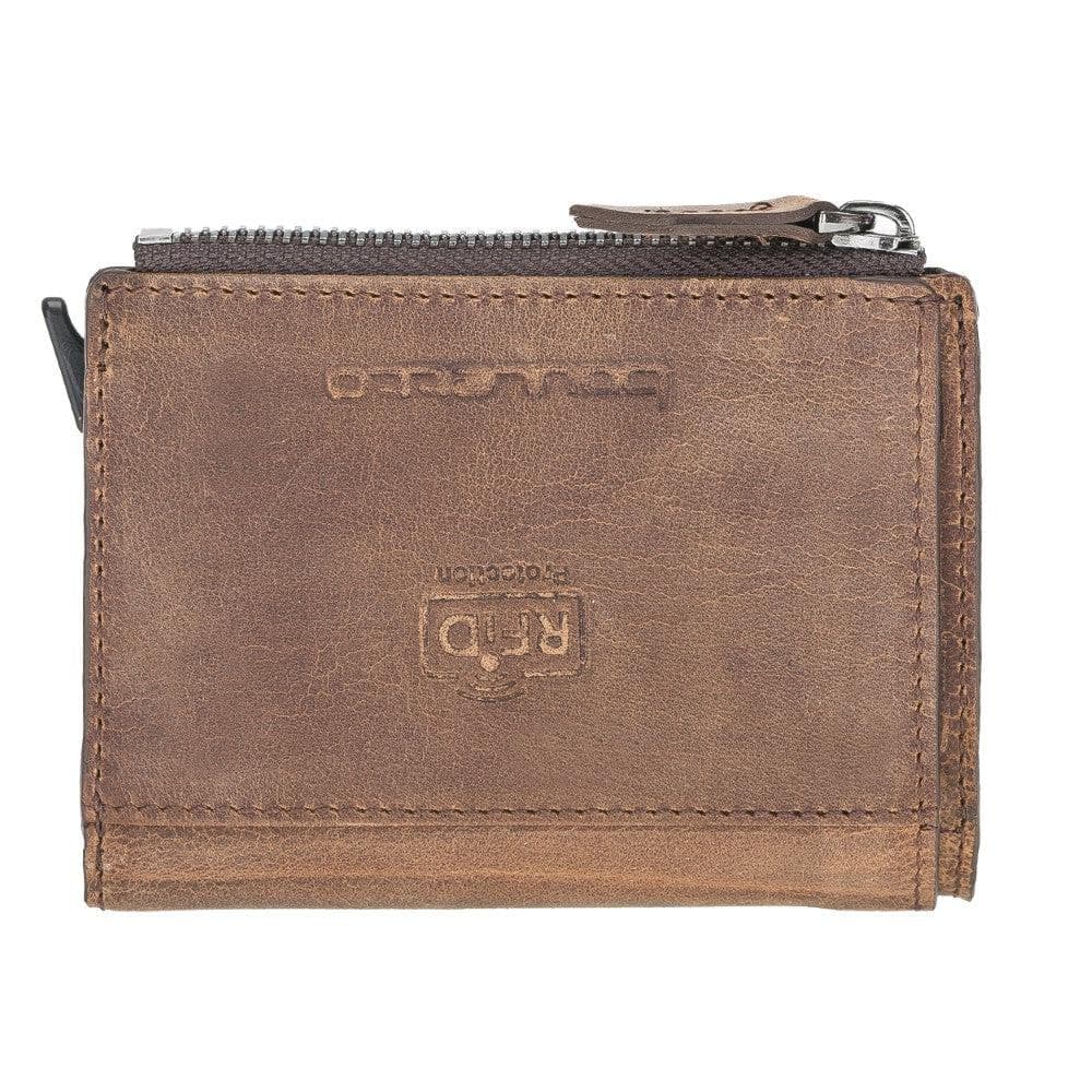 Zip Mechanical Leather Card Holder