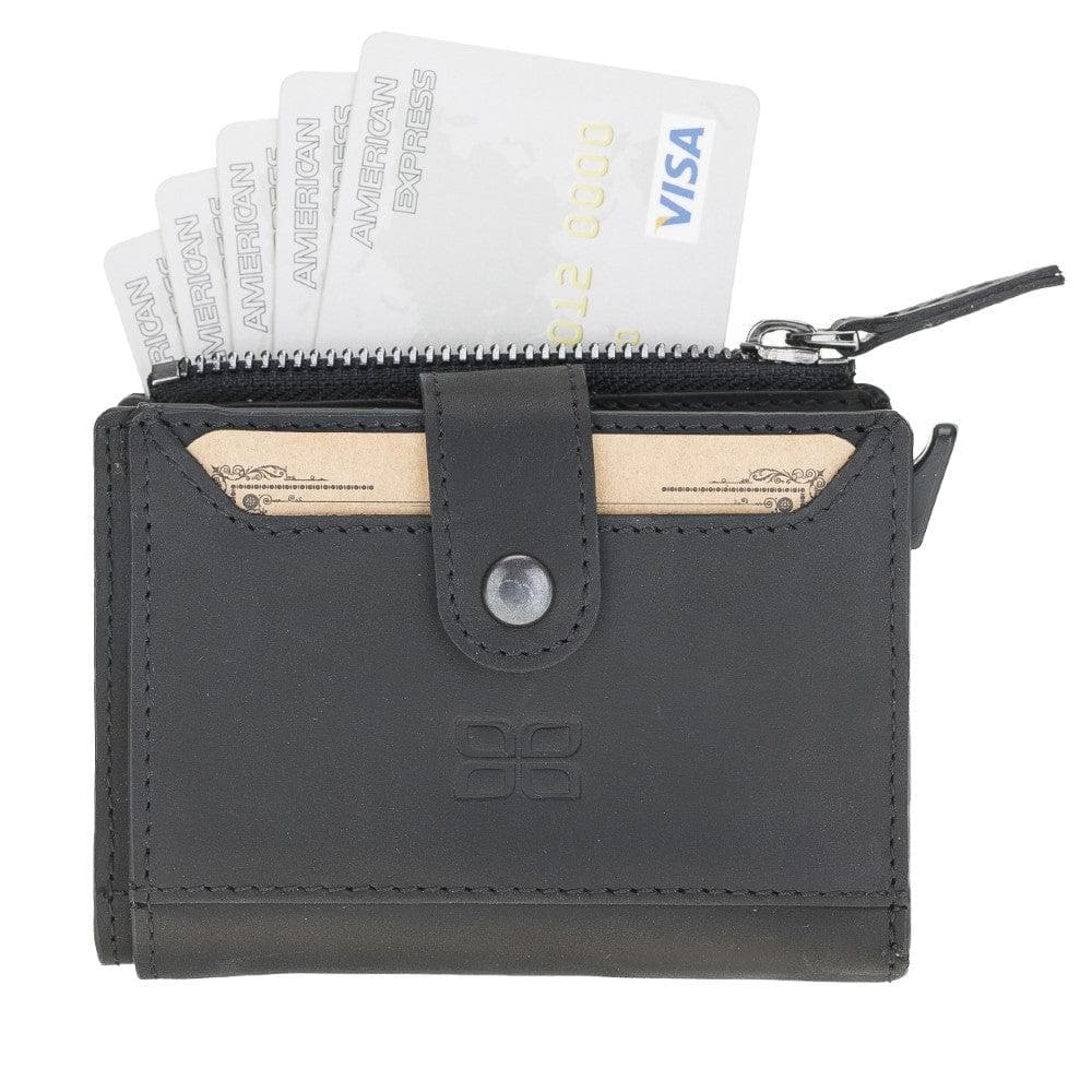 Zip Mechanical Leather Card Holder