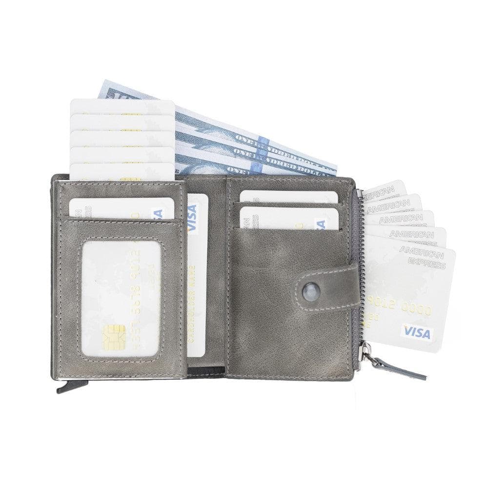 Zip Mechanical Leather Card Holder