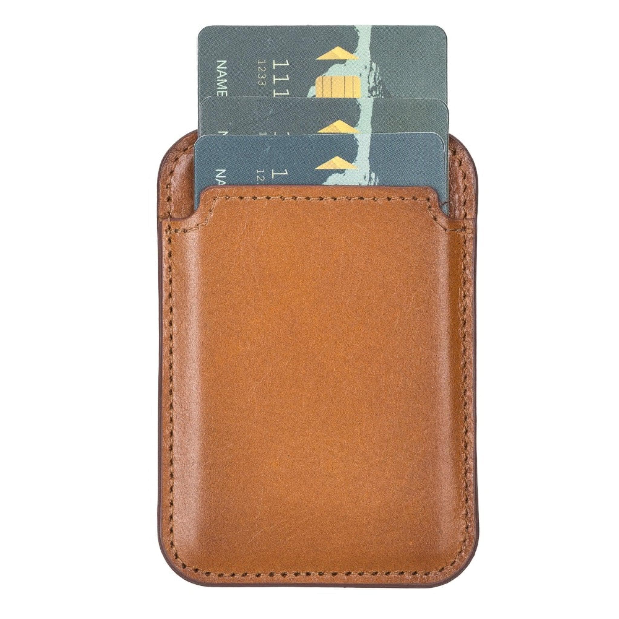 Maggy Magnetic Leather Card Holder - saracleather