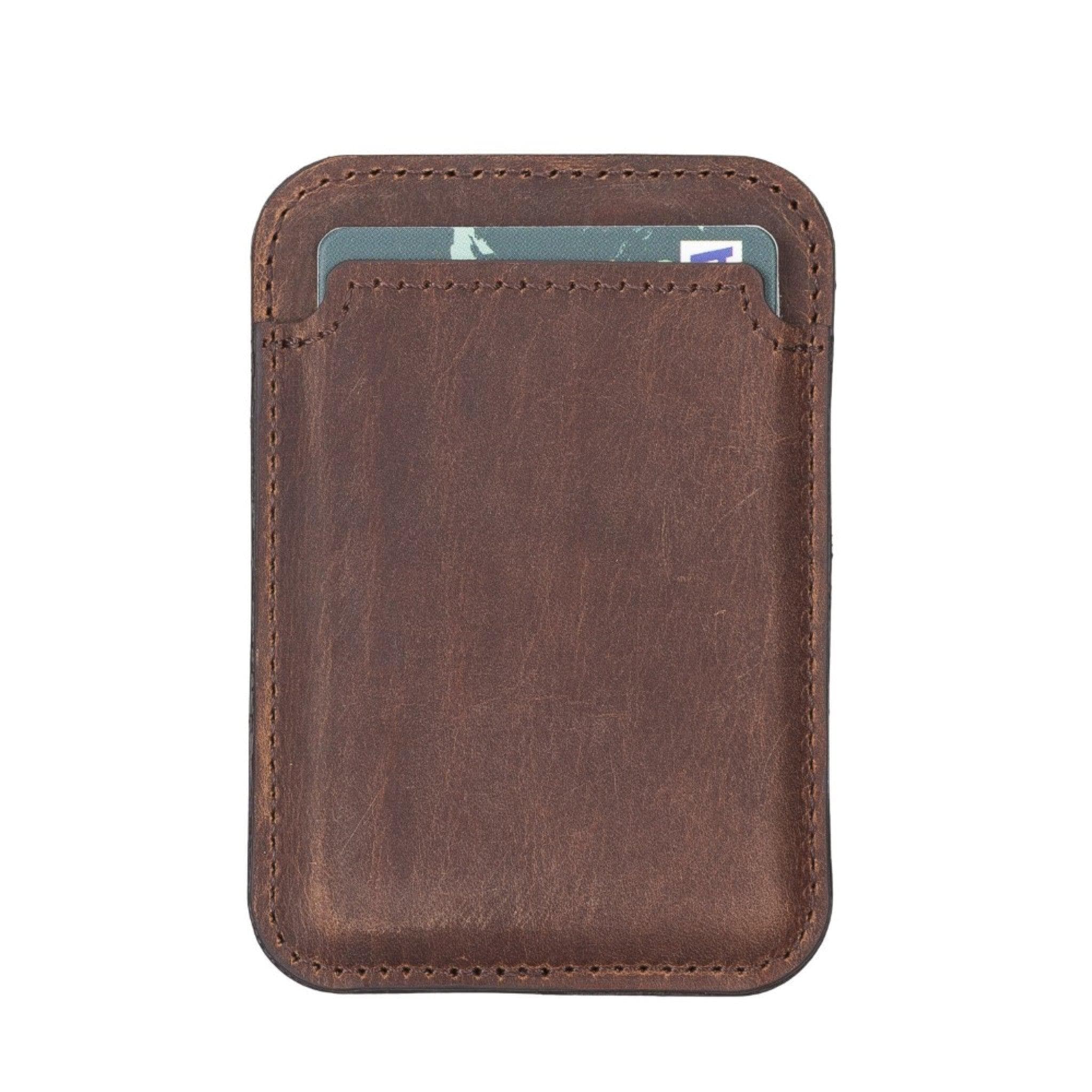 Maggy Magnetic Leather Card Holder - saracleather