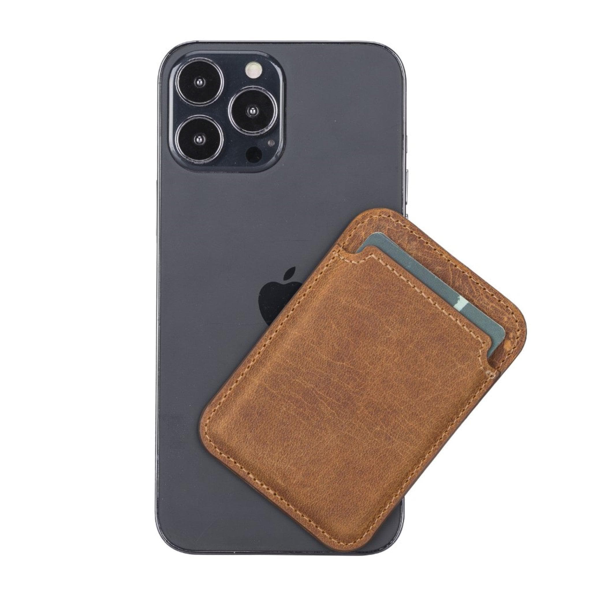 Maggy Magnetic Leather Card Holder - saracleather