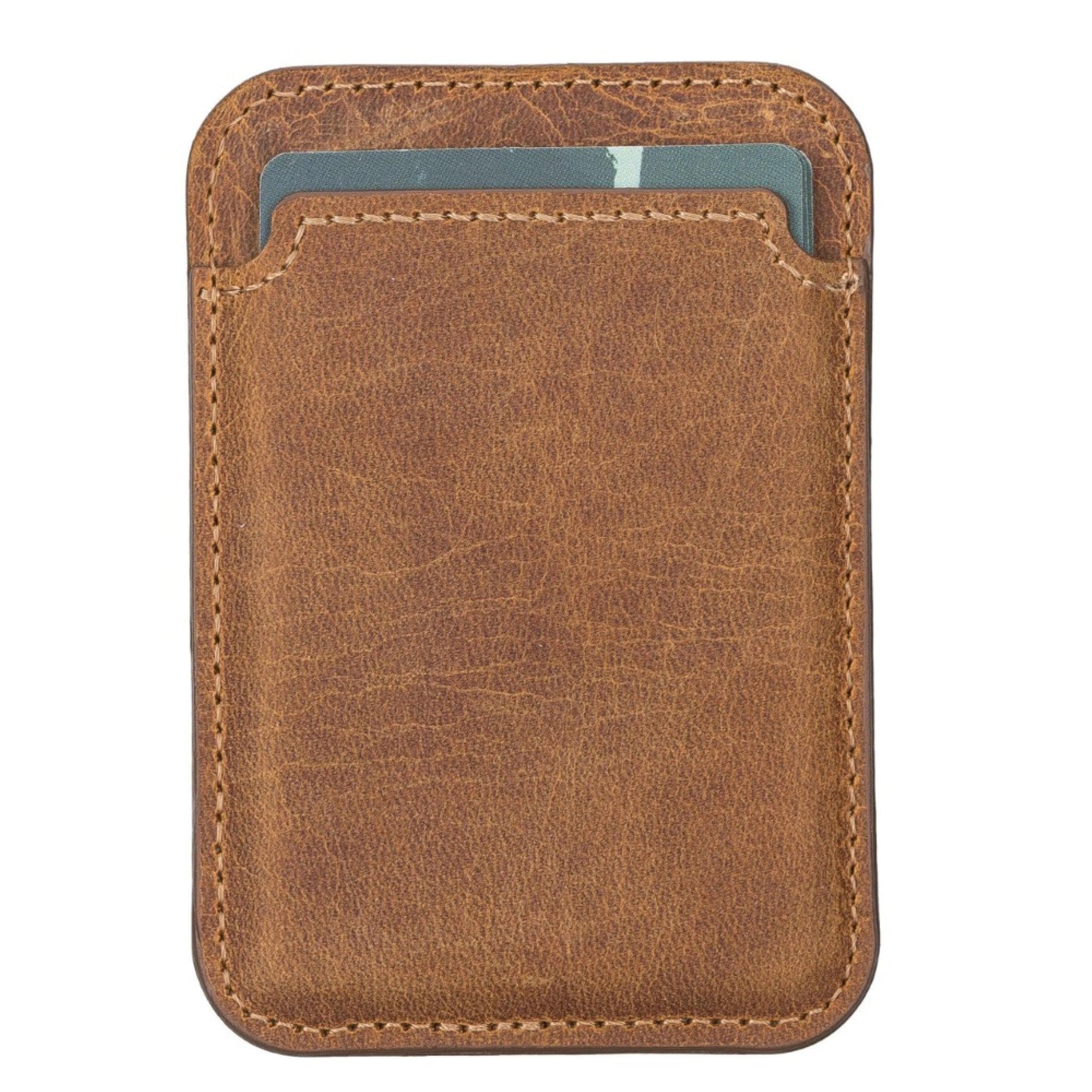 Maggy Magnetic Leather Card Holder - saracleather
