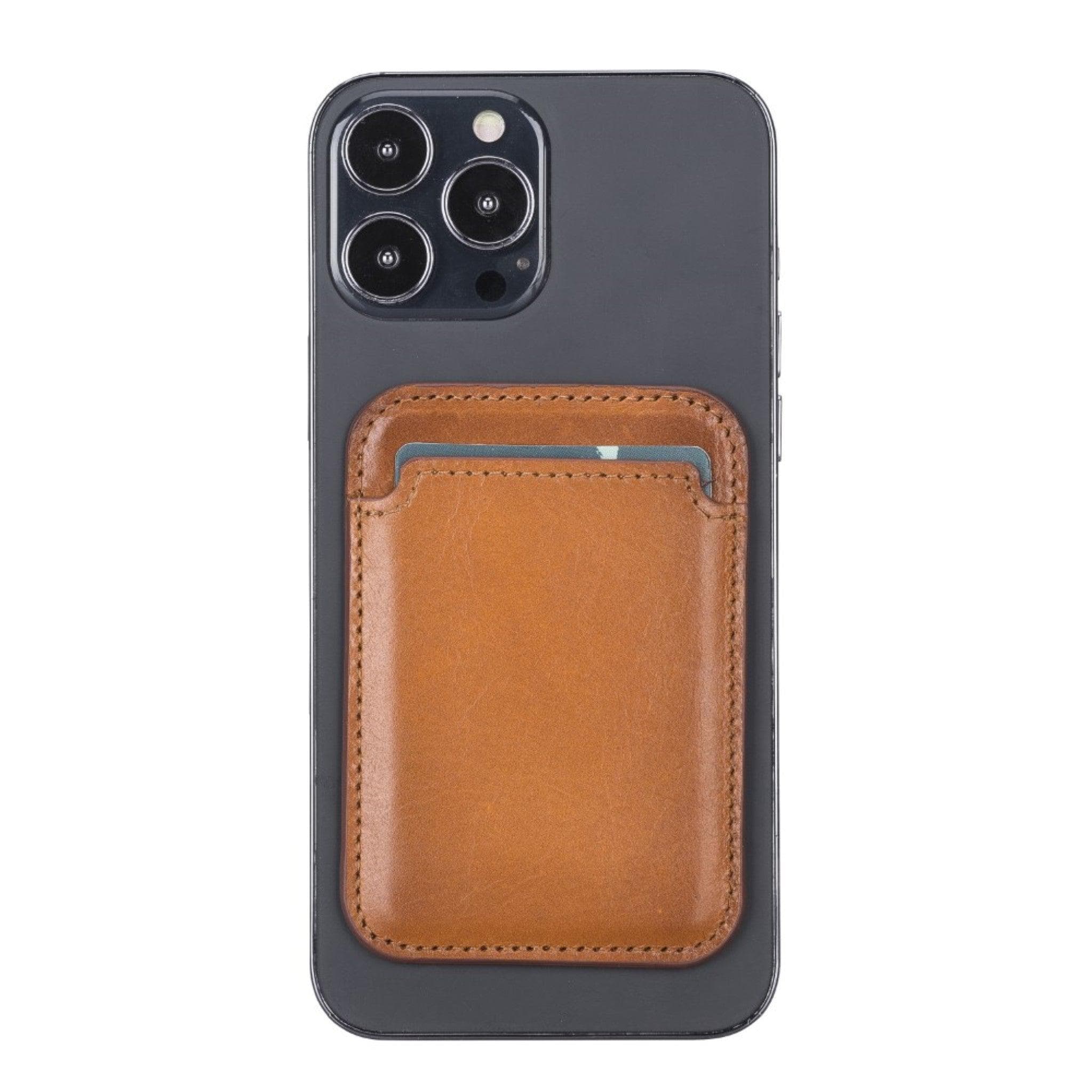 Maggy Magnetic Leather Card Holder - saracleather