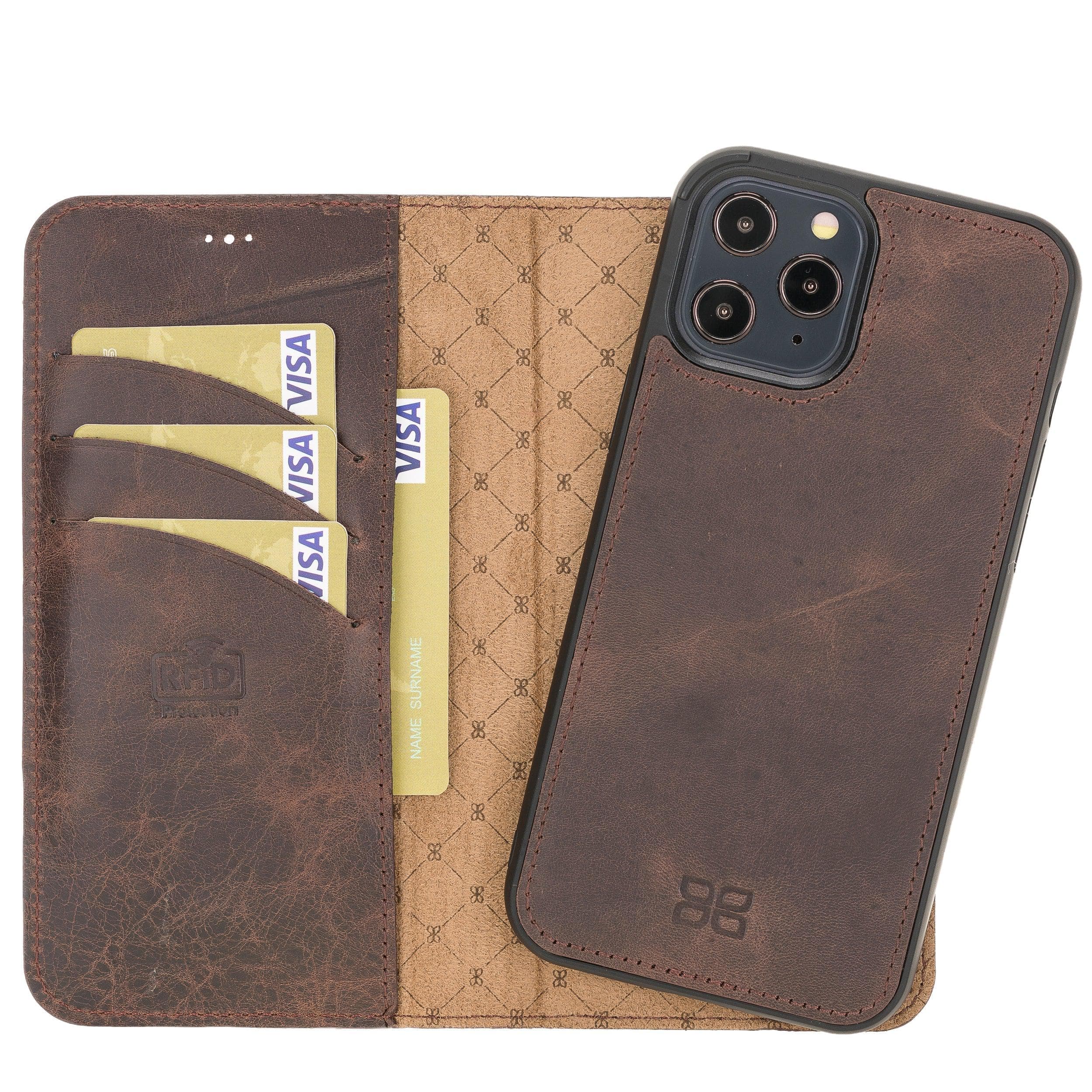 Magic iPhone 12 / 12 Pro Leather Detachable Wallet Case