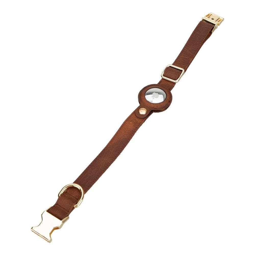 Pet Leather Collar with Apple AirTag Slot