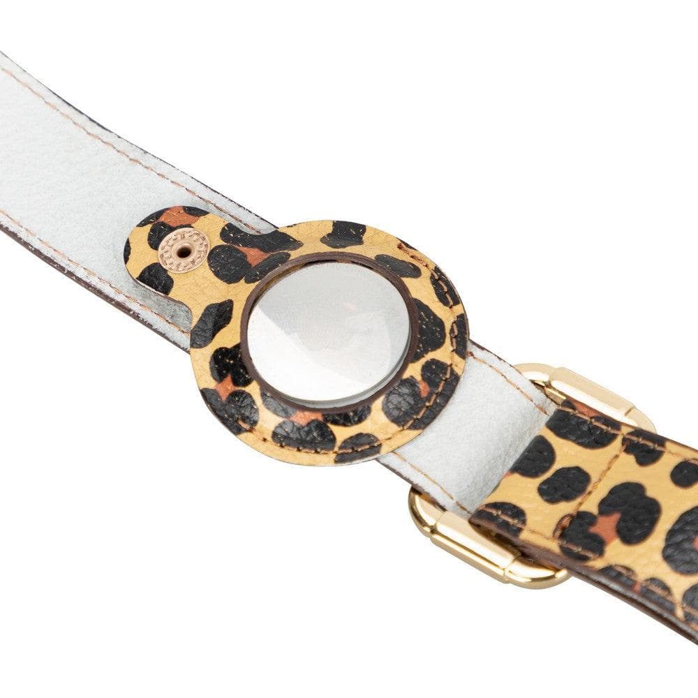 Pet Leather Collar with Apple AirTag Slot