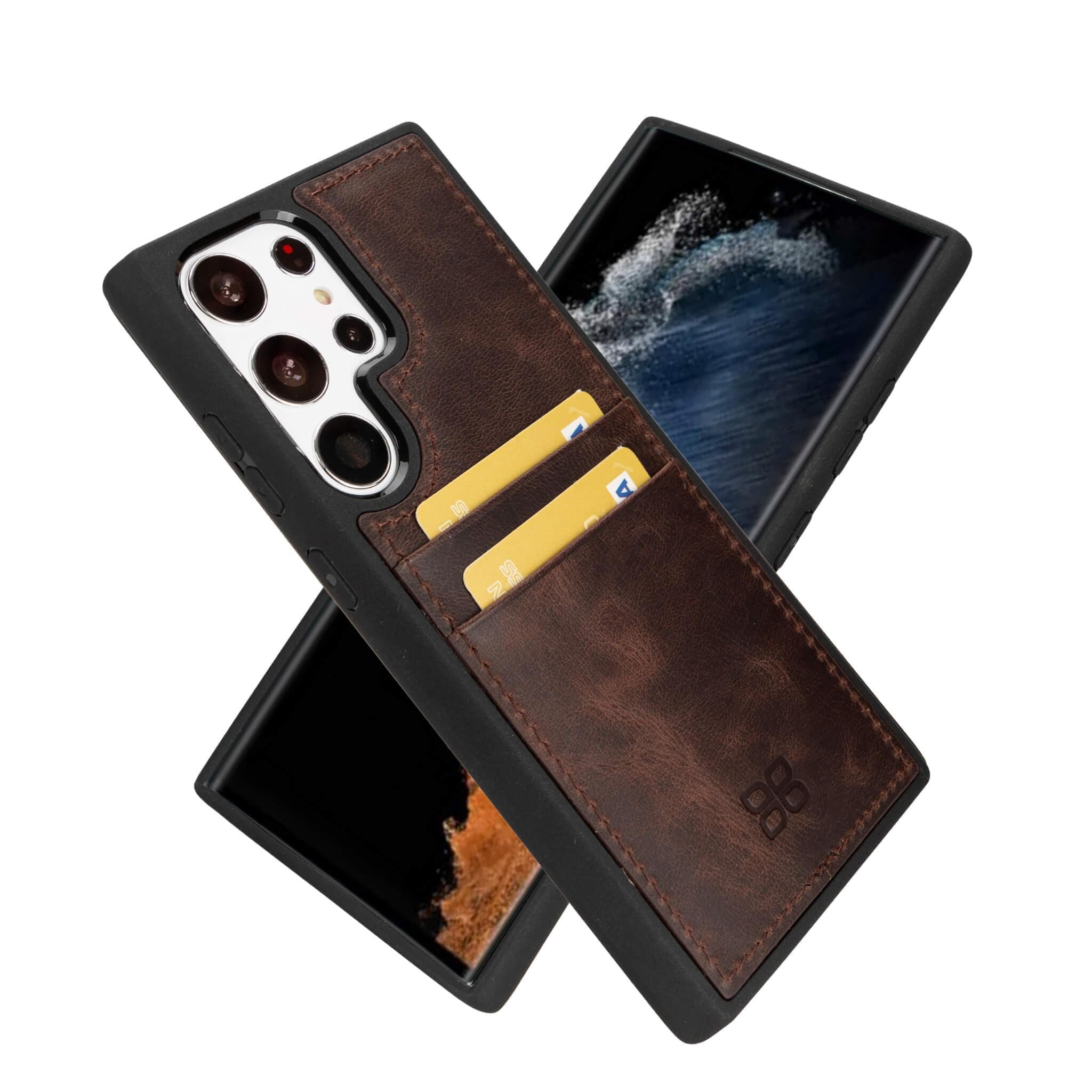 Flex Cover Genuine Leather Samsung Galaxy S24 Plus Case with Card Holder