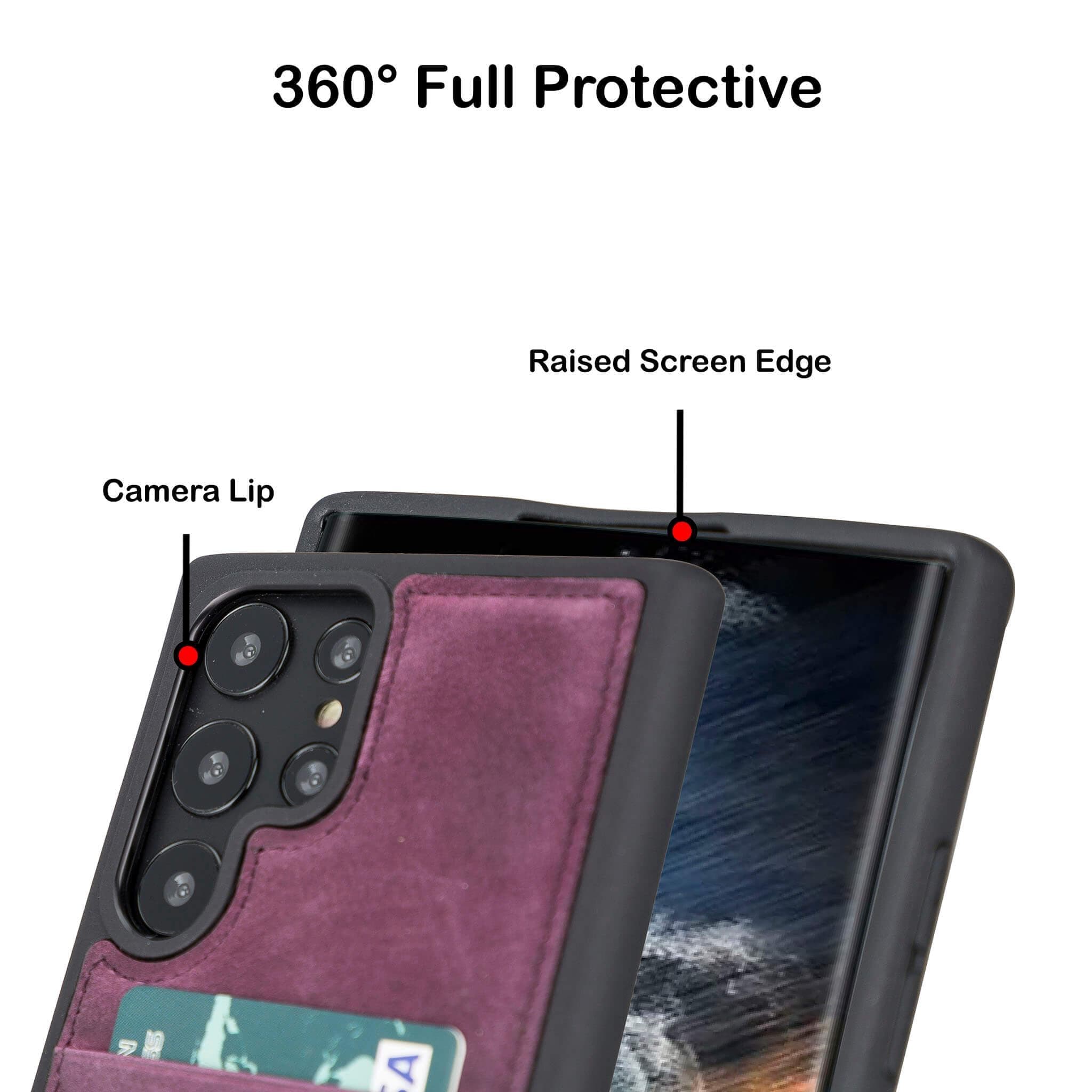 Flex Cover Leather Samsung Galaxy S24 Ultra Case with Card Holder