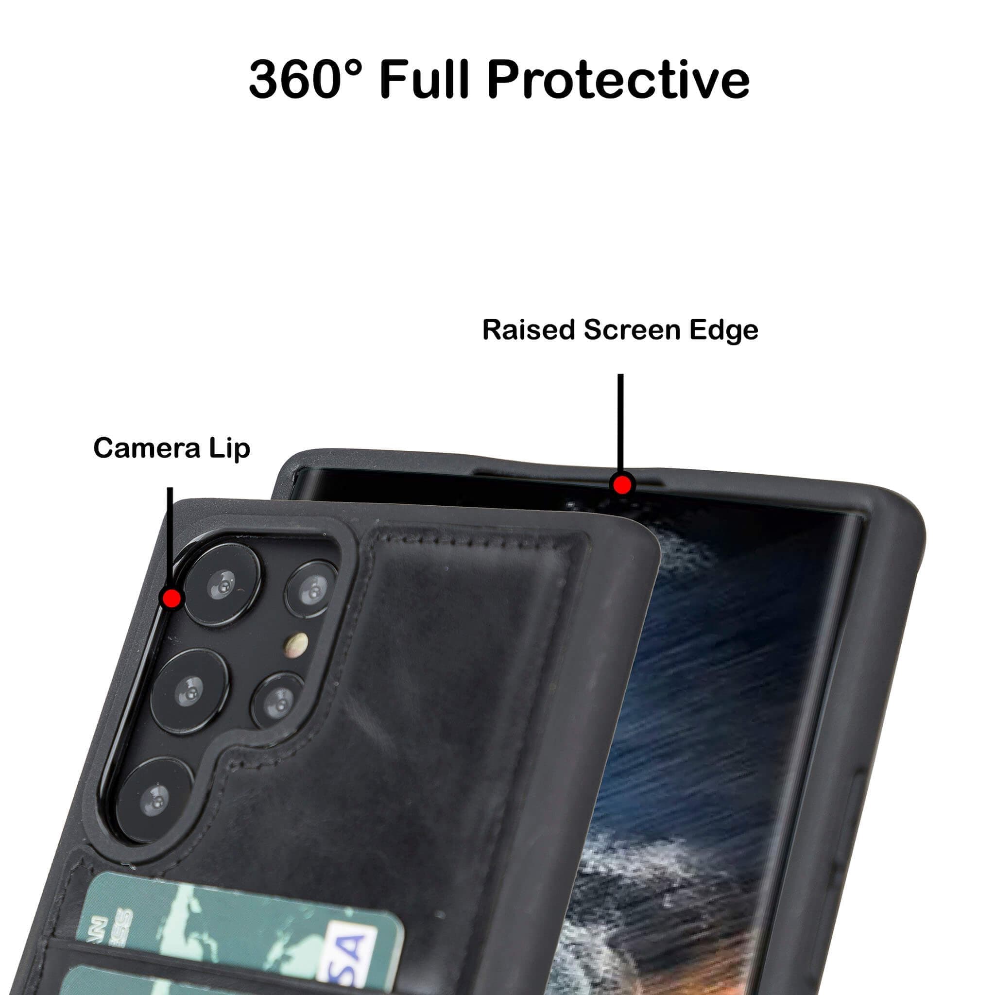 Flex Cover Genuine Leather Samsung Galaxy S24 Plus Case with Card Holder