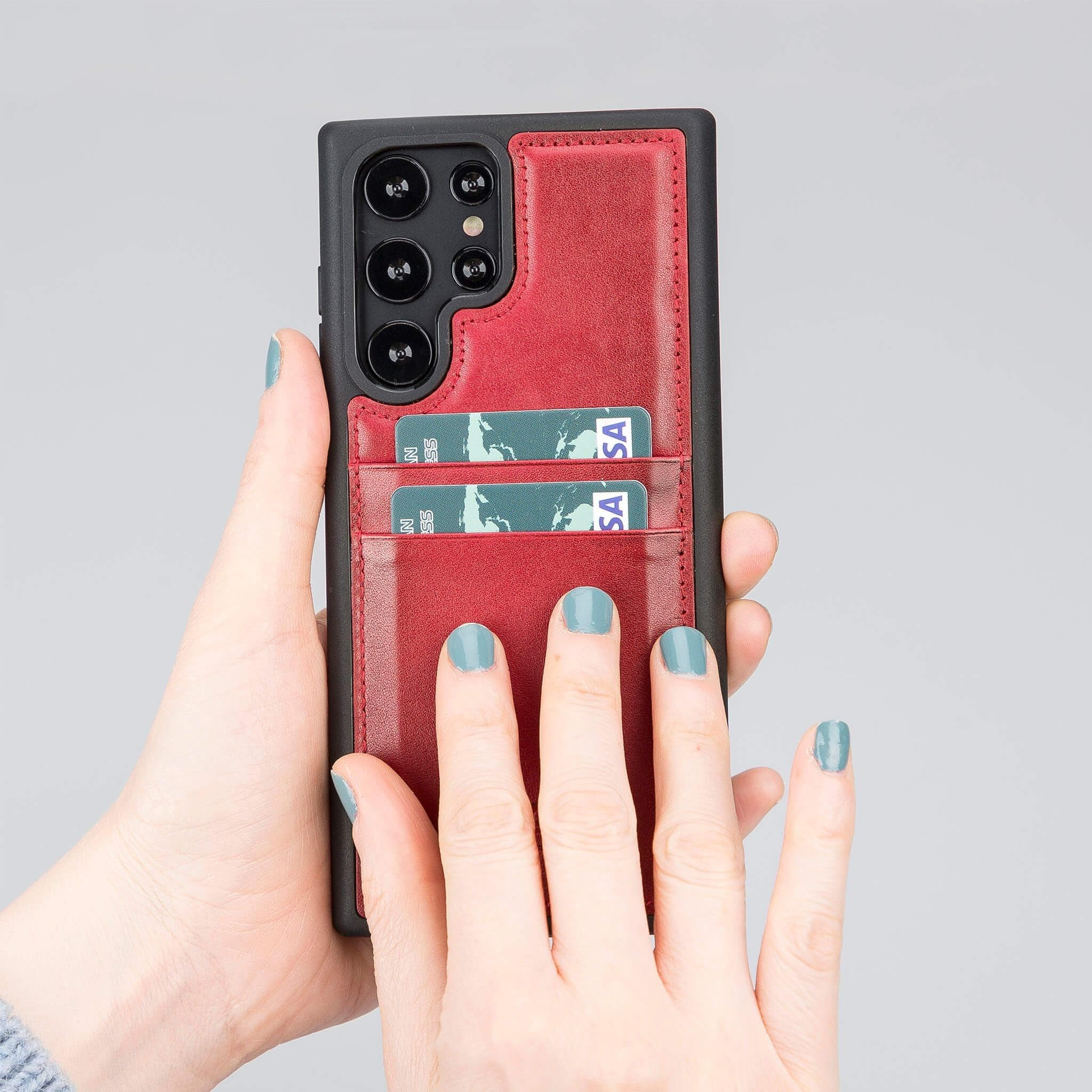 Flex Cover Leather Samsung Galaxy S24 Ultra Case with Card Holder